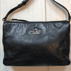 KATE SPADE, black leather, over the shoulder bag